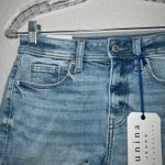Eunina Jeans Kadence Mid Rise Cuffed Distressed Denim Shorts Women's XS Blue Photo 1