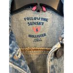 Hollister Y2K HCO Denim Jacket Follow The Sunset Graffiti LOVE Ladies Small Read Photo 1