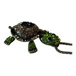 Turtle Necklace Rhinestone Green Brown‎ Black Chain Pendant Movement Jewelry Photo 5