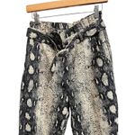 Le Lis Collection Snakeskin Print Paperbag Waist Pants Size Small Black Photo 1