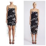 Shona joy Ruched Slip Dress Size 8 Black Shadows Floral Whimsigoth Emo Photo 1