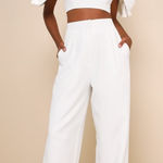Lulus NWT  Captivating Entrance White Off-the-Shoulder Two-Piece Jumpsuit Sz XS Photo 0