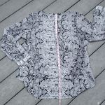 Rose + Olive  Sheer Snake Print High/Low Waistline Blouse Photo 10