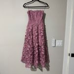 Helsi Florence Strapless Floral Sequin Pink Orchid Dress XS Midi 3D Applique Photo 2