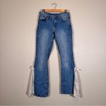 Brandy Melville John Galt Blue Y2K Jeans Juniors 5 Flare Leg Lace Insert Bratz Photo 10
