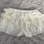 SheIn ivory ruffle soft cotton micro shorts with belt loops small Photo 1