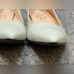 AGL Croc Embossed Off White Block Heel Leather Pumps Women’s 7 Formal Elegant Photo 9