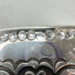 Vintage 1995 Western Rhinestone Belt Buckle Flower Scroll Silver ✨ Photo 5