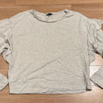 joe's jeans Joes Jean collection women’s long sleeve ruffle sweater top size large cotton bl Photo 0