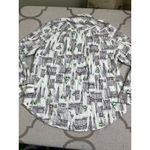 Aerie  Holiday City Boyfriend Flannel Pajama Top Button Up Sleepwear, Size Large Photo 9