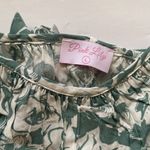 Pink Lily green floral ruffle sleeve romper, size large Photo 1
