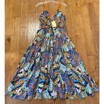 Entro NWT floral tropical print smocked back tank midi dress M Photo 8