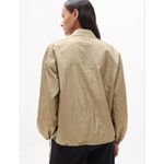 Athleta NWOT  Lightweight Lunar Sheen Shirt Jacket Brownstone Beige XL Relaxed Photo 1