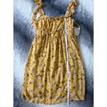 Fashion on Earth Gold Flower Tie Strap Ruffle Mini Summer Dress Size Small Photo 7