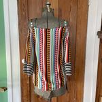 Nenette Milano Designer Boho Stripe Square Neck Bell Sleeve Top Sz 40/Small Orange Photo 4
