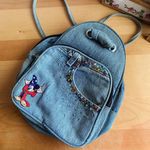Vintage Retro Disney Mickey Mouse Denim Mini Backpack Handmade Blue Photo 0