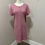 Madewell  Women's Weathered Berry‎ Button Front Ribbed Mini Dress Size XL Photo 2