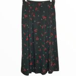 Pendleton Vintage  Skirt Set 90s Blouse Poppy Print Floral Black Red Matching 12 Photo 1