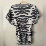 Tribal Sweater Dress Womens M Silver Gray Zebra Print Belted Tunic Top Size M Photo 12