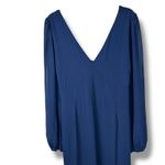 Lulus NWT Tier Elegance Navy Sheer Long Sleeve Tiered Woven Tie Maxi Dress 2X Photo 3