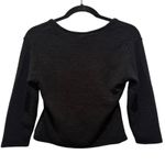 it's our time Womens Square Neck Crop Top Vintage Black Metallic Threading USA‎ Made 1970s Photo 3