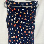 American Living  Navy and Orange Polka Dot Midi Dress Photo 2