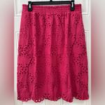 ANDIE NWT The Mona Skirt Size XL Pink Eyelet Midi 100% Cotton Scalloped Hem Photo 0