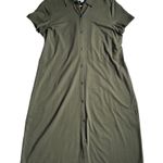 J.Jill  Women's Button Down Shirt Dress Olive Green Size Small Photo 1