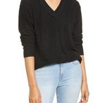 Everleigh NWT Cozy Soft V Neck Top Sweater Black Size XXS Relaxed Fit Photo 0