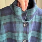 Vermont Country Terry Plaid Fleece Cardigan Sweater Plush Cozy Top Jacket Size M Blue Size M Photo 3
