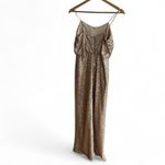 Sorella Vita  Gold Sequin Formal Bridesmaid Holiday Dress Gown size 12 Photo 2