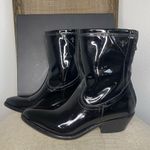 NEW RTA DENIM PATENT LEATHER ANKLE WESTERN BLACK BOOTS SZ 40 / 10 Photo 1
