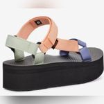Teva  Sandals Womens 11 Pastel Platform Strappy‎ Shoes Comfy NEW Peach Green Photo 3