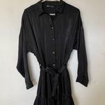 ZARA Black Pleated Dolman Sleeve Dress Photo 4