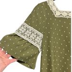 Maeve NWT Anthropologie  Square Neck‎ Lace Trimmed Blouse Top Green Size Small Photo 8