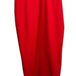 Dress the Population Red Dress Womens Medium Midi Beth Ruffle Sleeve Cocktail Photo 4