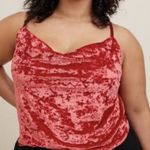 Torrid Red Velvet Cowl neck Camisole in Size 1 Photo 0