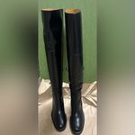 Gucci  Over The Knee Logo Heel Calf Leather Boots Black size 37 Photo 4