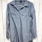 J.Crew  Women's S Chambray Long Sleeves Light Denim Chambray Tunic Shirt Blue Photo 0