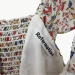 Reformation  Women's Paris Floral Ruffle Mini Dress | Sz 6 | Cream/Pink/Blue Photo 12