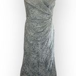 La Femme NWT Special Occasion Mother of the Bride Gray Lace Column Gown, Size 14 Photo 2