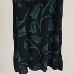 Loft Black Green Floral Tulip Print Sleeveless Dress Womens Size M Keyhole Back Photo 4