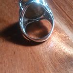 Hand Carved Tiger's Eye Dragon Flower Stainless Steel Cocktail Ring (Size 8) Photo 7