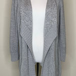 Kenneth Cole Gray Open Front Waterfall Cardigan Sz Medium Photo 0