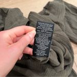 7 For All Mankind NWT  Cecelia Dress Gauzy Tiered Olive Green Midi Cotton Size S Photo 4