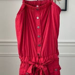 Apple Bottoms Vintage Y2K Red Satin Romper Removable Straps M Photo 0