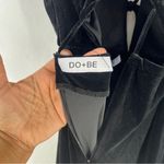 DO+BE  Black Stretch Velvet Strappy Lace Up Deep V-Neck Sleeveless‎ Jumpsuit S Photo 8