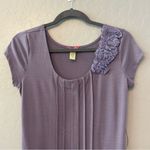 Downeast  Basics purple short sleeve pleated dress with rosette size medium Photo 4