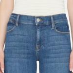 frame denim Shorts 27 Le High Straight Bestia Blue Distressed Frayed Stretch Photo 1