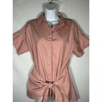 Ralph Lauren LAUREN  Tie Ballet Pink Wrap Button Down Top Small Petite Preppy Photo 2